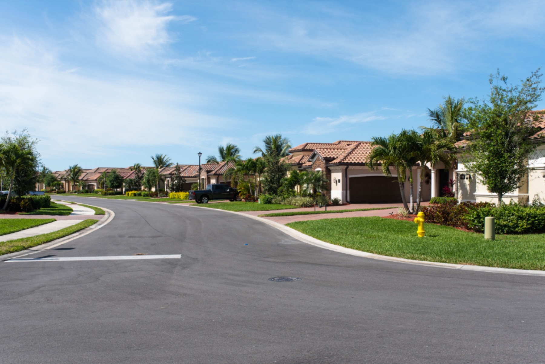 Residential street in a South Florida suburb
